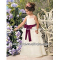 Jolie blanche avec fauteuils roses Flowergirl Robes filles 1009